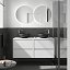 Mueble de baño Noja suspendido 4 cajones sobre encimera doble seno white satin de Salgar